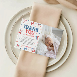 All American Girl Foto-Dankeschön-Karte Einladung