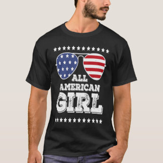 All American Girl Matching Family 4th July Girl T-Shirt