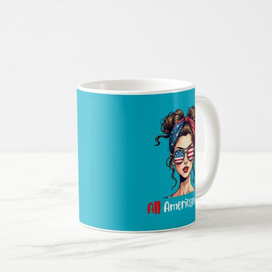 All American Girl Patriotic Coffee Kaffeetasse (VorderseiteRechts)