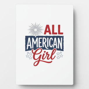 All American Girl Patriotisches Vintage-Shirt-Desi Fotoplatte