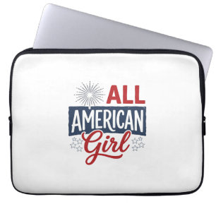 All American Girl Patriotisches Vintage-Shirt-Desi Laptopschutzhülle