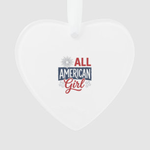 All American Girl Patriotisches Vintage-Shirt-Desi Ornament
