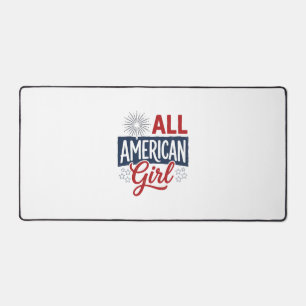 All American Girl Patriotisches Vintage-Shirt-Desi Schreibtischunterlage