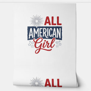All American Girl Patriotisches Vintage-Shirt-Desi Tapete
