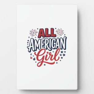 All American Girl Patriotisches Vintage-Vektordesi Fotoplatte