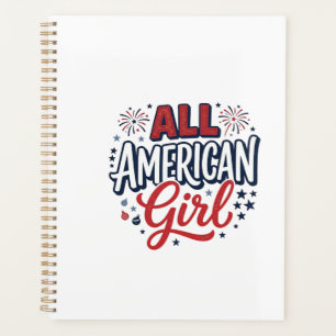 All American Girl Patriotisches Vintage-Vektordesi Planer