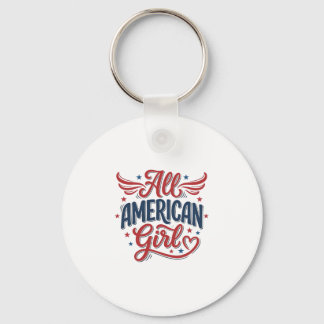 All American Girl Patriotisches Vintage-Vektordesi Schlüsselanhänger