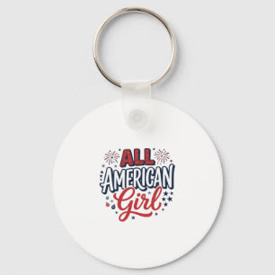 All American Girl Patriotisches Vintage-Vektordesi Schlüsselanhänger
