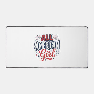 All American Girl Patriotisches Vintage-Vektordesi Schreibtischunterlage