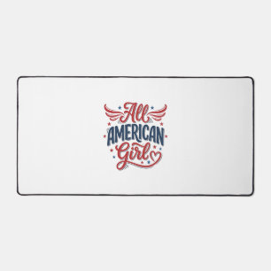 All American Girl Patriotisches Vintage-Vektordesi Schreibtischunterlage