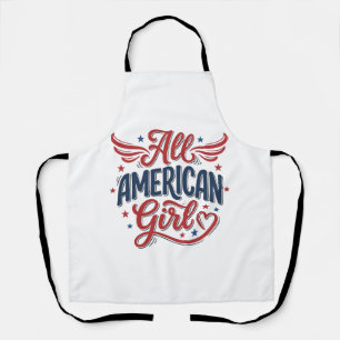 All American Girl Patriotisches Vintage-Vektordesi Schürze
