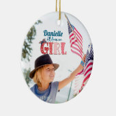 All American Girl Personalisierte Keramik Ornament (Rechts)