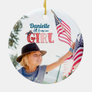 All American Girl Personalisierte Keramik Ornament