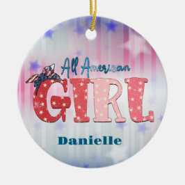 All American Girl Personalisierte Keramik Ornament