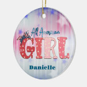 All American Girl Personalisierte Keramik Ornament (Links)
