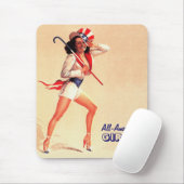 All-American Girl. Retro-Button Mousepad (Mit Mouse)