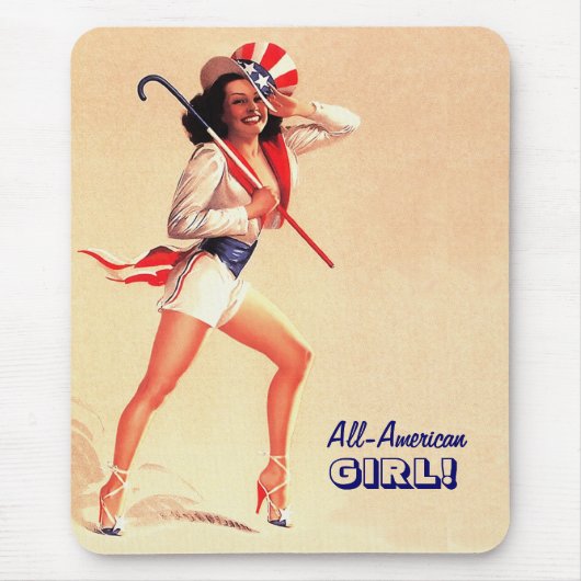 All-American Girl. Retro-Button Mousepad (Vorne)