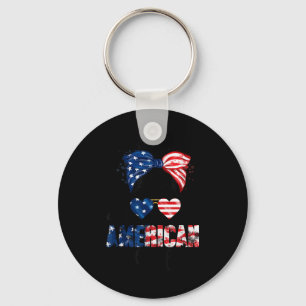 All American Girl-Shirt USA-Flagge 4. Juli Frauen Schlüsselanhänger
