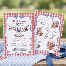 All American Girl Sommer-Baby-Shower-Einladung