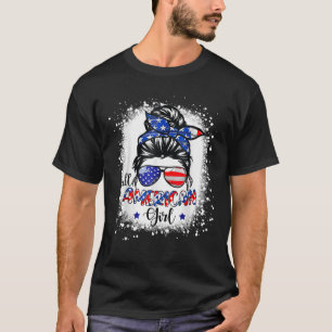 All American Girl USA Flag 4. Juli Women Kid Blea T-Shirt
