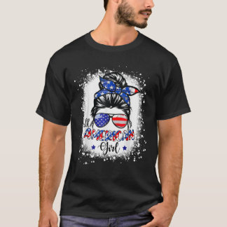 All American Girl USA Flag 4. Juli Women Kid Blea T-Shirt