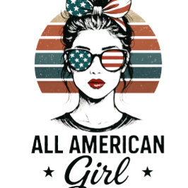All American Girl USA Patriotic T-shirt Tri-Blend Shirt