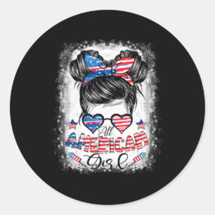 All American Girls 4. Juli gebleichte Shirts Dau Runder Aufkleber