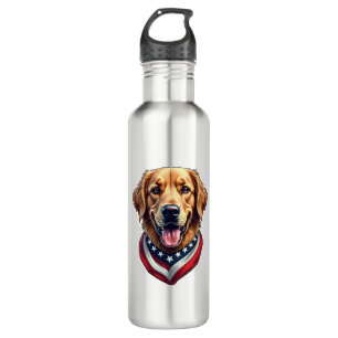 All American Golden Retriever Vintage T-Shirt 4 Edelstahlflasche