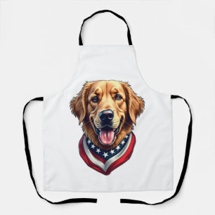 All American Golden Retriever Vintage T-Shirt 4 Schürze