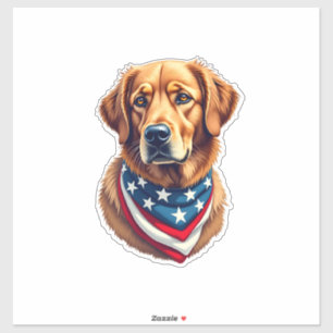 All American Golden Retriever Vintage T-Shirt Aufkleber