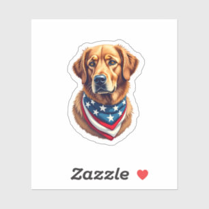 All American Golden Retriever Vintage T-Shirt Aufkleber