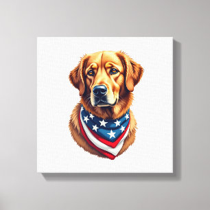 All American Golden Retriever Vintage T-Shirt Leinwanddruck