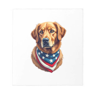 All American Golden Retriever Vintage T-Shirt Notizblock
