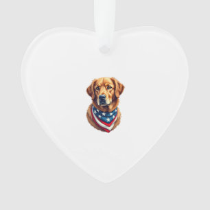All American Golden Retriever Vintage T-Shirt Ornament