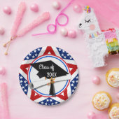 All American Grad - Red White & Blue on Stars Pappteller (Party)