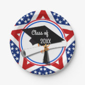 All American Grad - Red White & Blue on Stars Pappteller (Vorderseite)