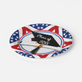 All American Grad - Red White & Blue on Stars Pappteller (Schrägansicht)