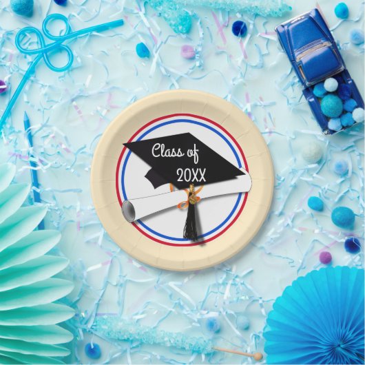 All American Grad - Red White & Blue Pappteller (Party)