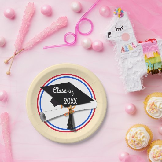 All American Grad - Red White & Blue Pappteller (Party)