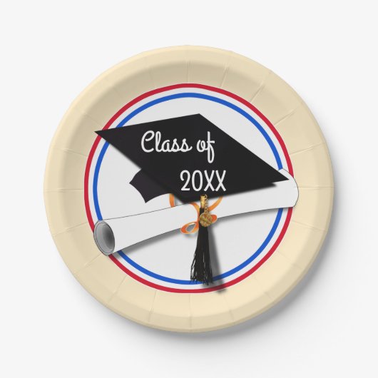 All American Grad - Red White & Blue Pappteller (Vorderseite)