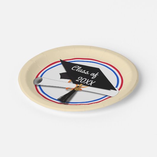 All American Grad - Red White & Blue Pappteller (Schrägansicht)