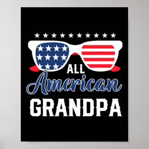 All American Grandpa 4. Juli USA Sonnenbrille Herr Poster