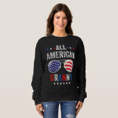 All American Granny USA Flag 4th of July Sunglasse Sweatshirt (Vorne ganz)