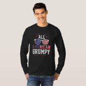 All American Grumpy 4th of July US Flag Sunglasses T-Shirt (Vorne ganz)