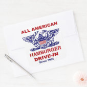 All American HAMBURGER Drive IN OF Massapequa Quadratischer Aufkleber (Umschlag)