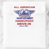 All American HAMBURGER Drive IN OF Massapequa Quadratischer Aufkleber (Tasche)