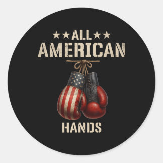 All American Hands Boxen Patriotische USA-Flagge H Runder Aufkleber