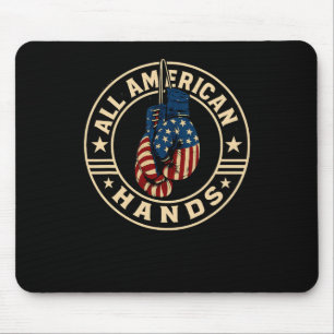 All American Hands Boxhandschuhe Patriotisch Usa F Mousepad