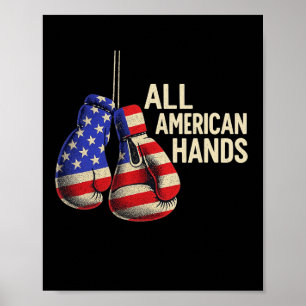 All American Hands Boxhandschuhe – Patriotisches U Poster
