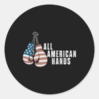 All American Hands Boxhandschuhe USA Flagge Patrio Runder Aufkleber